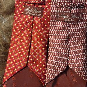 Angelo Bosani Red and Brown Tie Set(#133)